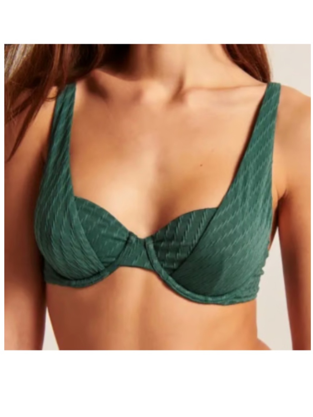 NWT Abercombie & Fitch Green Underwire Bikini Top Size XS